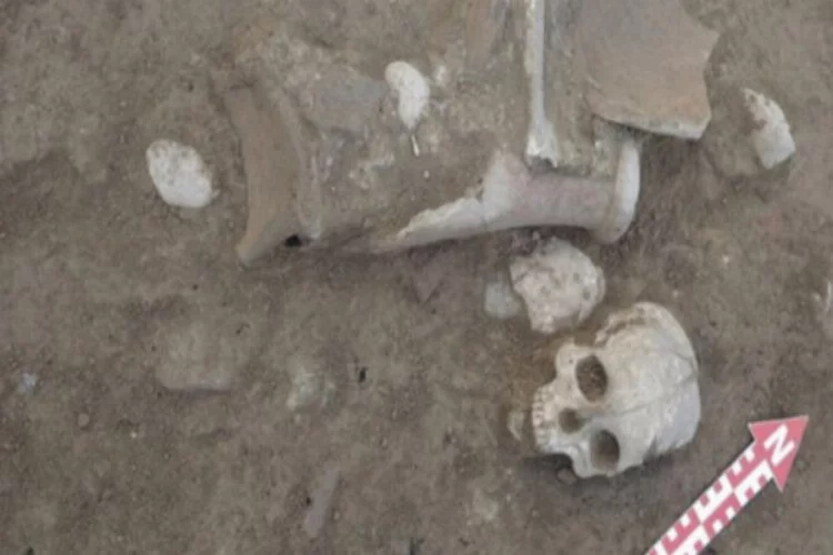 3500 yıllık insan kafatası ve uyluk kemiği bulundu!