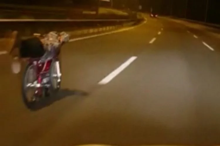 Bursa'da motosiklet sürücüsü canını hiçe saydı