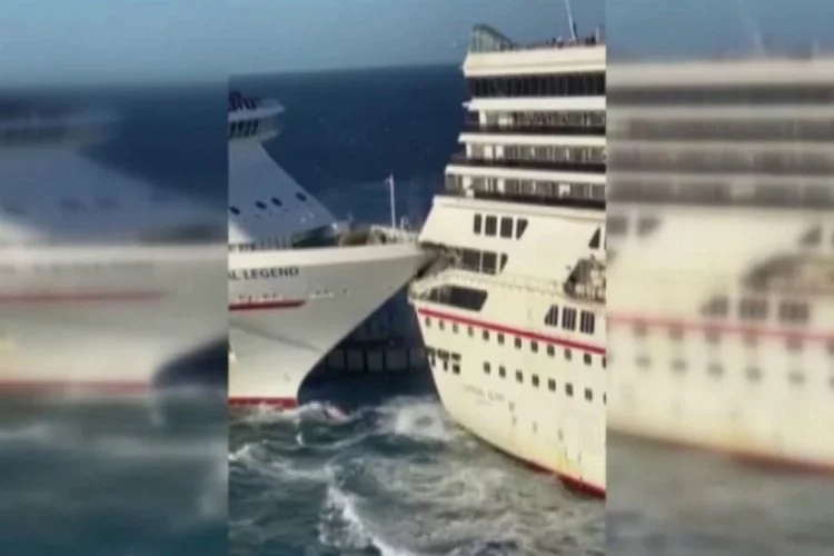 İki lüks yolcu gemisi böyle çarpıştı!