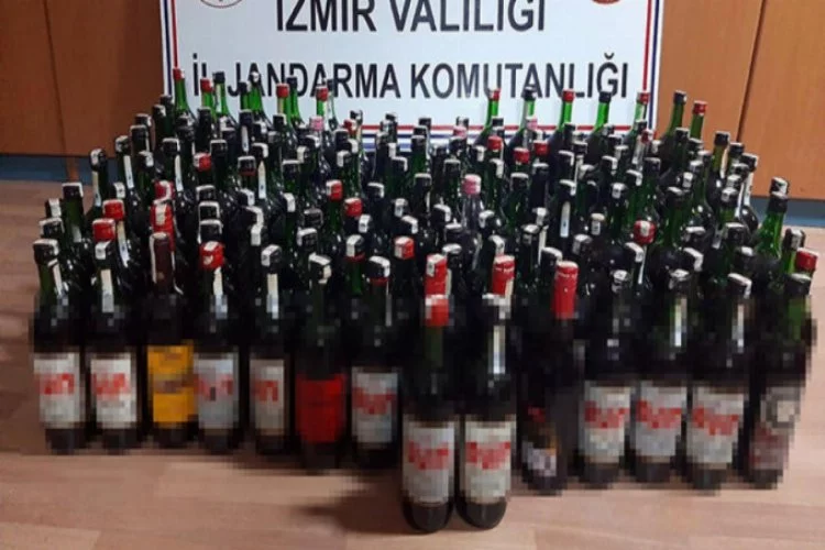168 şişe sahte içki ele geçirildi