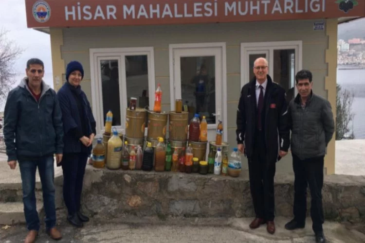 Bursa'da atık yağlar belediyeye teslim edildi