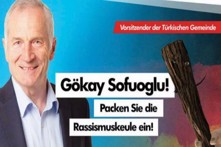 Alman milletvekilinden Türk başkana sopalı afiş!