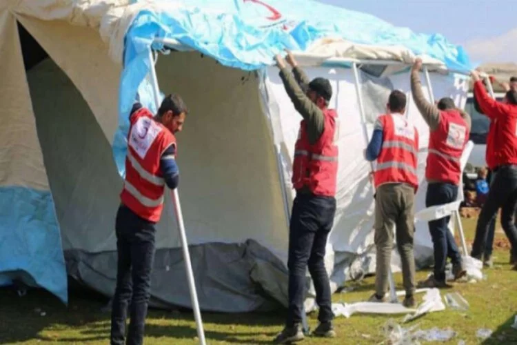 Suriyeli aileler için çadır kuruldu