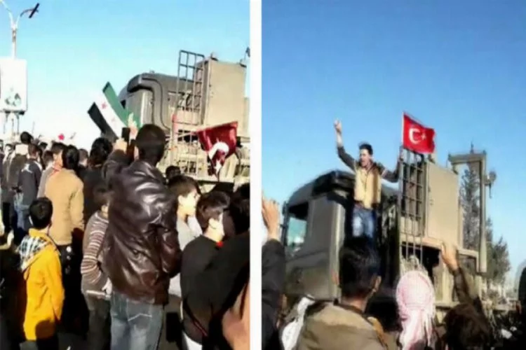 Harekat sonrası İdlib'de Türk bayraklı teşekkür! '9 yıldır ilk defa...'