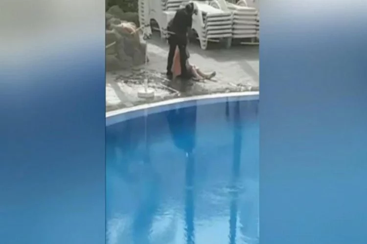 Kurallara uymadı! Polis havuza atlayarak gözaltına aldı