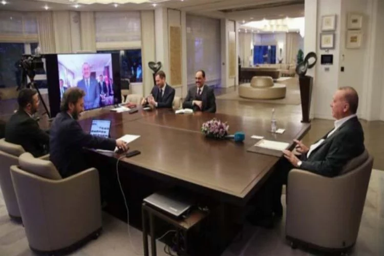 Cumhurbaşkanı Erdoğan bakanlarla telekonferansla toplantı yaptı