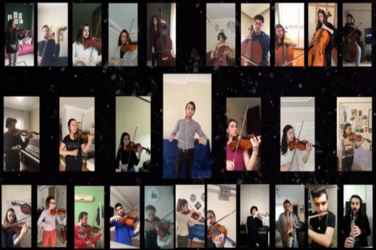 Bursa'da orkestradan video konferansla konser