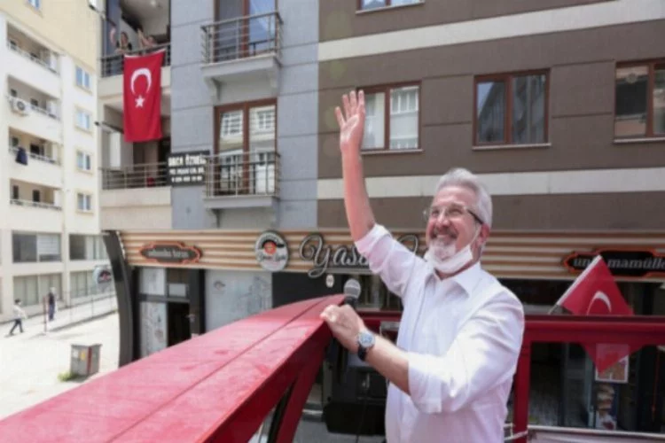 Bursa Nilüfer'de bayram sevinci balkonlara taştı