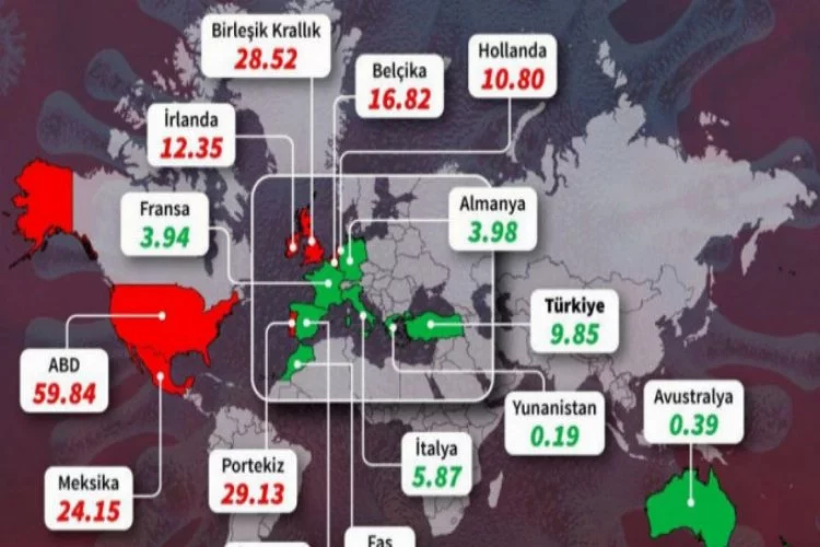 Bir ülke bu koronavirüs haritasını konuşuyor: Listede Türkiye de var!