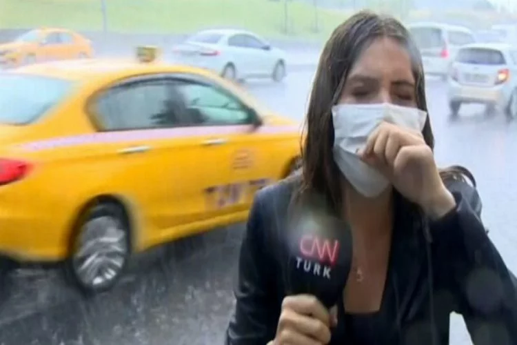 CNN Türk muhabiri canlı yayında öksürük krizine girdi!