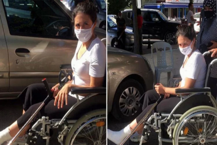 Sınav öncesi koltuk değnekleriyle zorlanan Kübra'ya tekerlekli sandalye