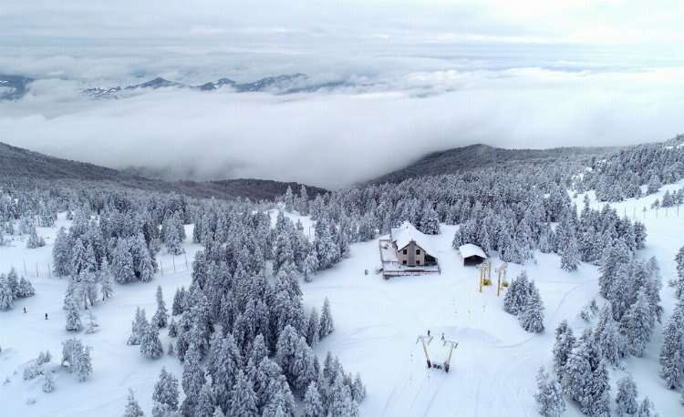 Beyaz cennet Uludağ, havadan görüntülendi