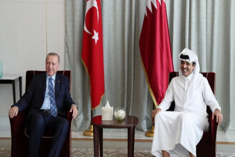 Erdoğan, Katar Emiri Şeyh Temim bin Hamed Al Sani ile görüştü