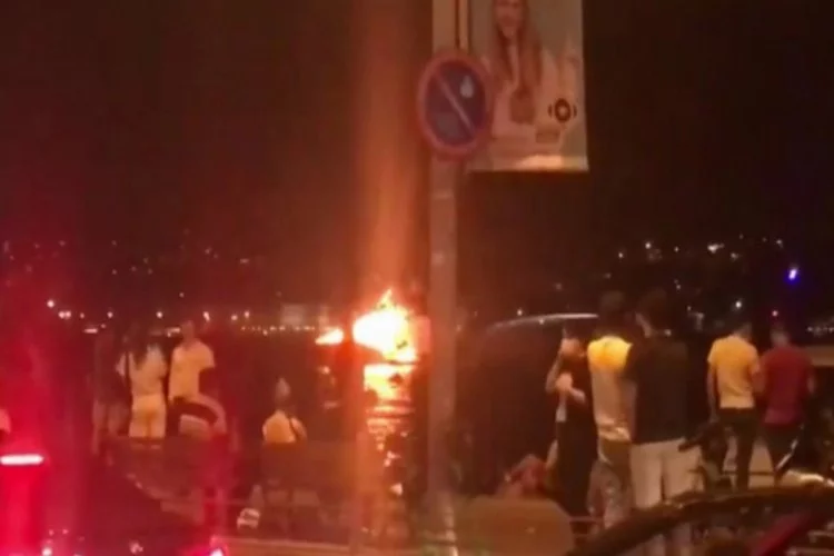Boğaz'da tekne yangını!