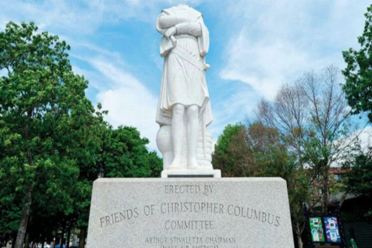 ABD'de Kristof Kolomb'un bir heykeli daha yıkıldı