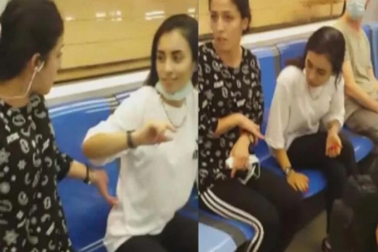 Metroda maske takmama kavgası! İki genç kız onları uyaran kadına saldırdı