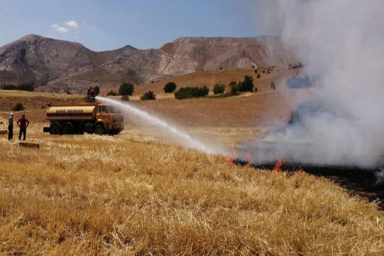 Sivas'ta anız yangını çıktı