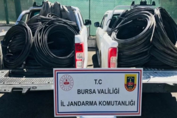 Bursa'da ormanda mangal yerine çaldıkları kabloları yaktılar