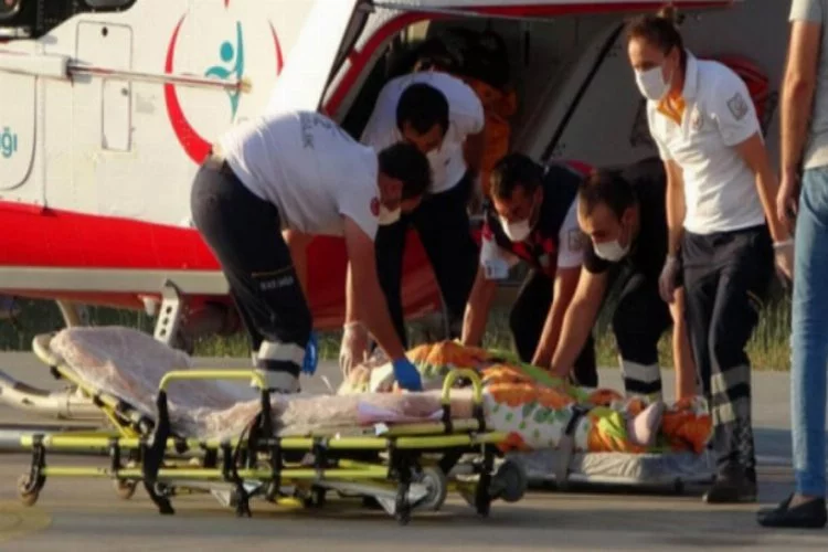 Bir hasta ambulans helikopterle hastaneye sevk edildi
