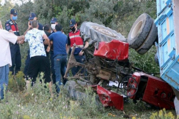 13 yaşındaki çocuğun kullandığı traktör devrildi: 1 ölü