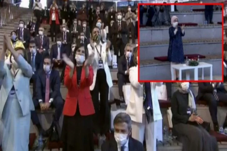 Emine Erdoğan ayakta alkışladı! Erdoğan'ın sözleri sonrası salon yıkıldı