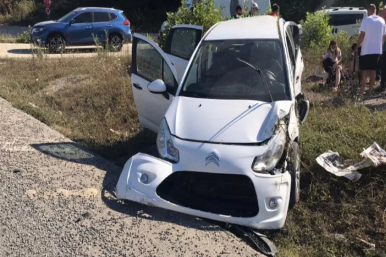 Bursa'da takla atan otomobilin sürücüsü yaralandı!