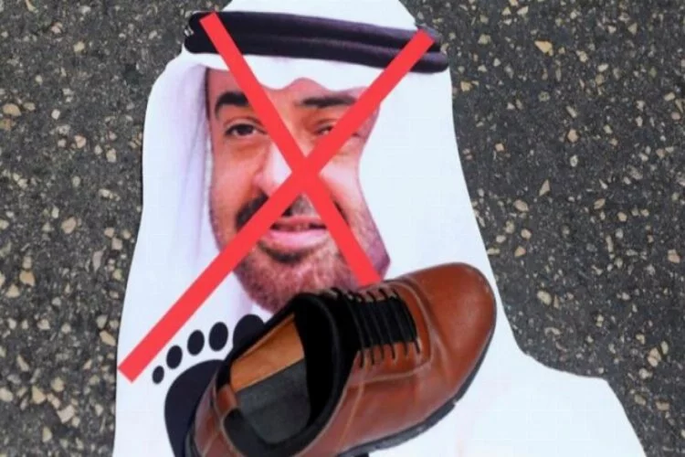 Abu Dabi Veliaht Prensi Bin Zayid'in posterleri ateşe verildi
