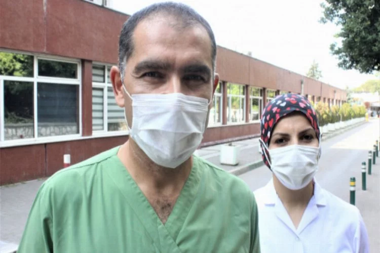 Bursa'da koronavirüsü yenen sağlıkçı çift hizmete devam ediyor!