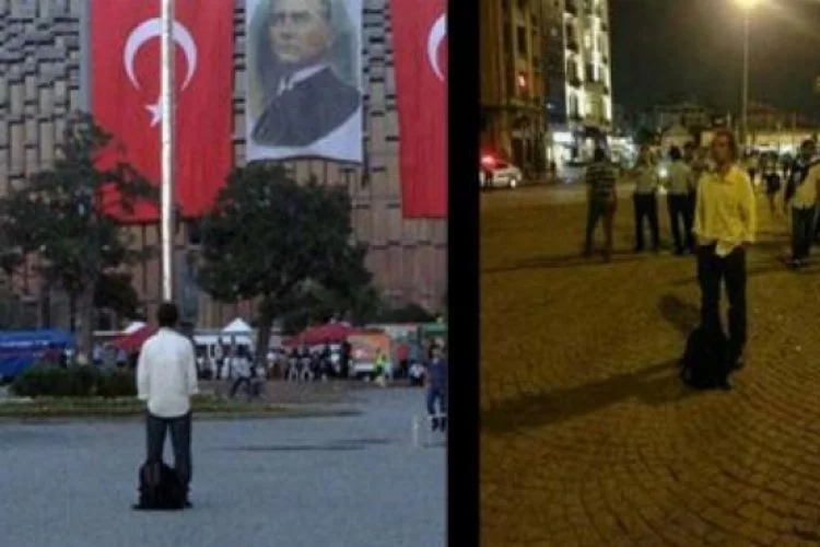 Herkes Taksim'in orta yerinde 'duran' adamı konuşuyor