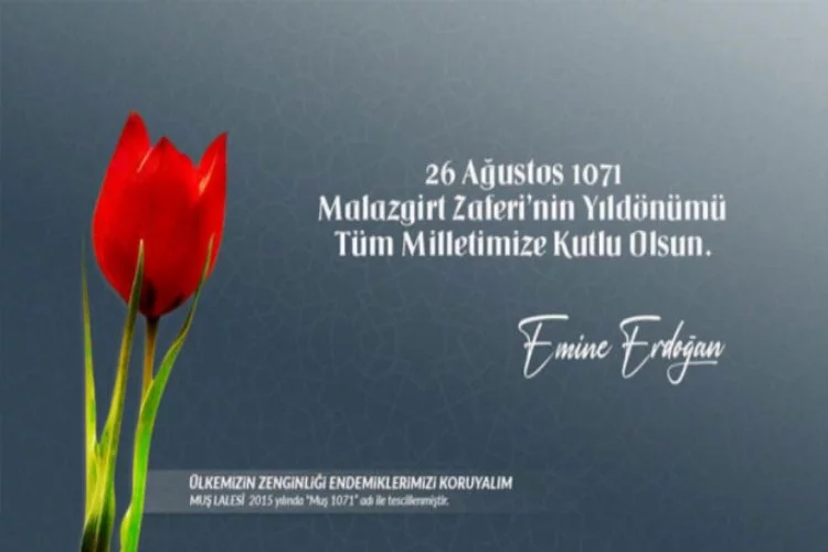 Emine Erdoğan'dan "Muş Laleli" Malazgirt Zaferi kutlaması