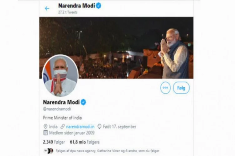 Modi'nin Twitter hesabı hacklendi