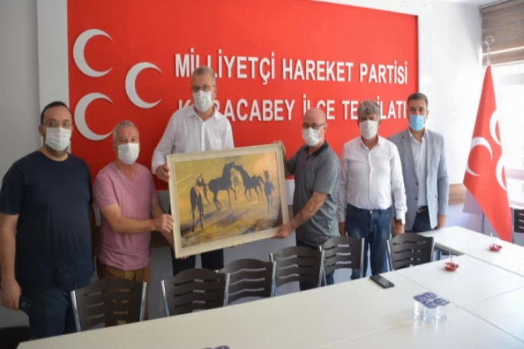 Bursa'da Başkan Özkan'dan MHP ilçe teşkilatına ziyaret