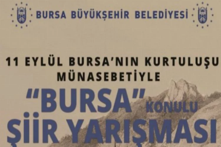 Bursa Büyükşehir Belediyesi'nden ödüllü şiir yarışması