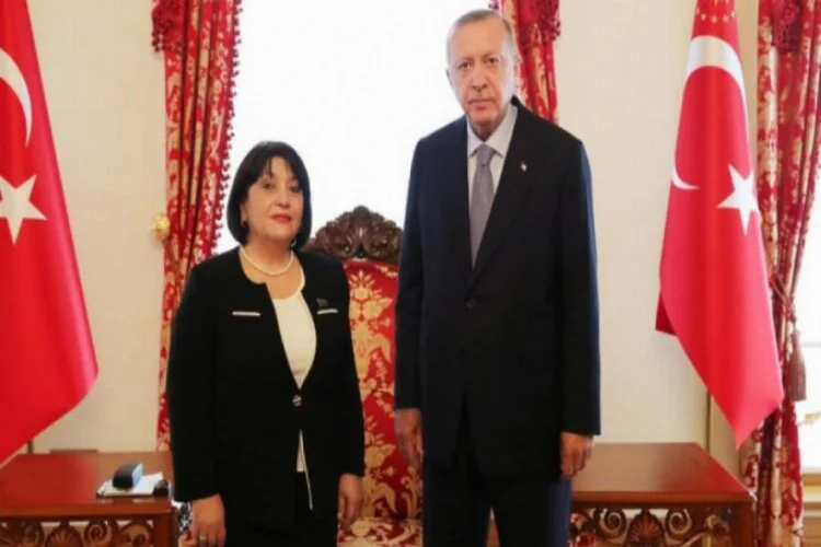 Erdoğan, Azerbaycan Milli Meclis Başkanı Gafarova'yı kabul etti