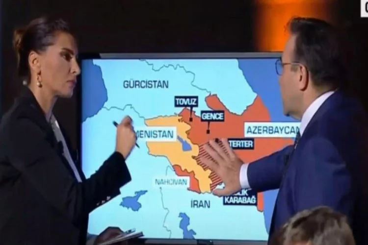 Abdullah Ağar Azerbaycan-Ermenistan çatışmasını harita üzerinde anlattı!