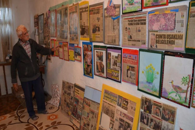 20 yıldır gazetelerdeki 'Erdoğan' haberlerinin kupürlerini biriktiriyor