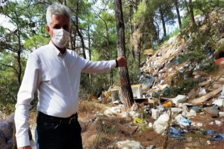 Bursa'da ormana çöp atılmasına muhtardan tepki geldi!