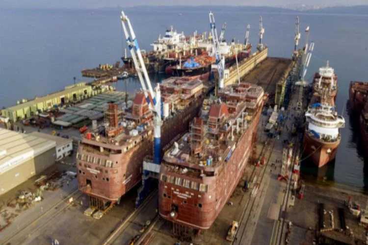 Yalova'daki Tersaneler Bölgesi'nde kruvaziyer gemi üretimi başladı