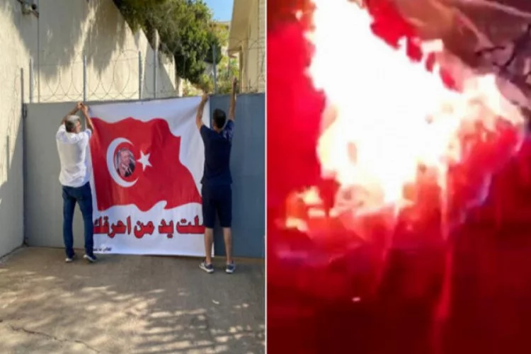 Beyrut'ta Türk bayrağı yakanlara yanıt Mardinlilerden geldi!