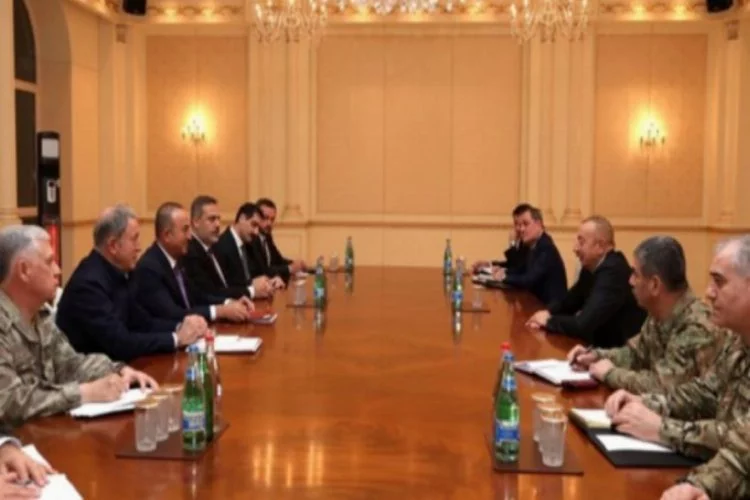 Bakan Akar, Çavuşoğlu ve MİT Başkanı Fidan Azerbaycan'da