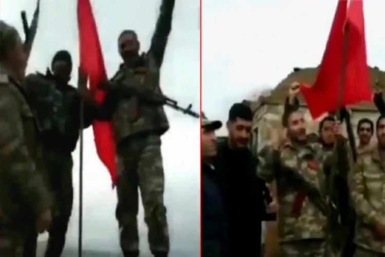 Azerbaycan ordusu paylaştı! Türk Bayrağı Karabağ'da