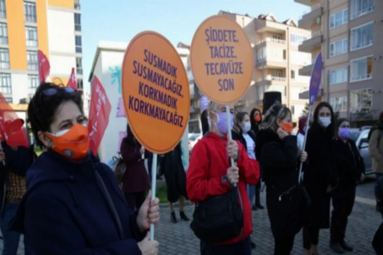 Kadına şiddete karşı Bursa'da seslerini duyurdular