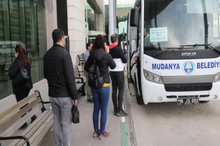 Bursa Mudanya'da sağlık çalışanlarına ücretsiz servis hizmeti