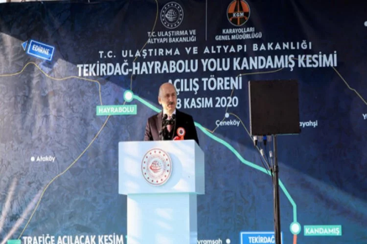 Karaismailoğlu, Tekirdağ-Hayrabolu Yolu Kandamış Kesimi Açılış Töreninde