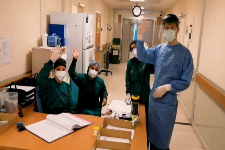 Bursa'da hastane çalışanlarının pandemi videosu ilgi çekti