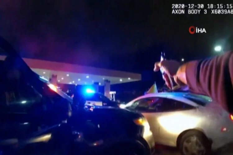 ABD'de polise ateş açan zanlının öldürüldüğü an kameraya böyle yakalandı!
