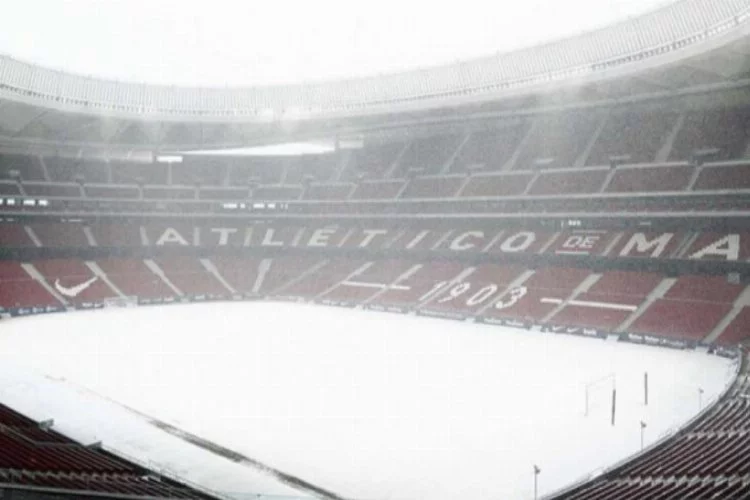 Atletico Madrid maçına kar iptali