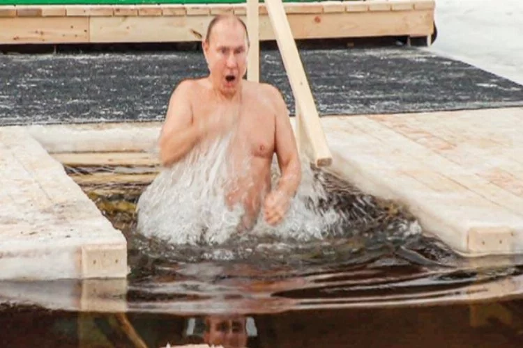 Putin'den eksi 20 derecede vaftiz