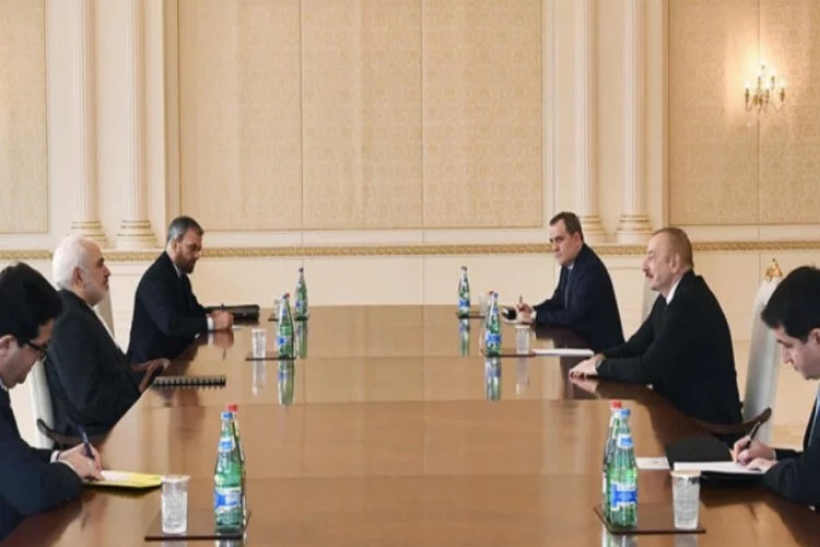 Azerbaycan Cumhurbaşkanı Aliyev, İran Dışişleri Bakanı Zarif'i kabul etti
