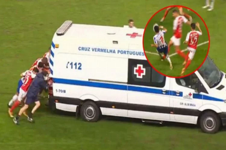 Braga - Porto maçında yürek burkan sakatlık! Ambulansı...